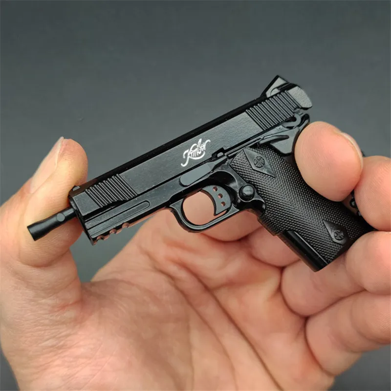 1:3 wysokiej jakości KIMBER 1911 metalowy pistolet do brelok zabawka miniaturowa kolekcja pistoletów ze stopu wisiorek na prezent