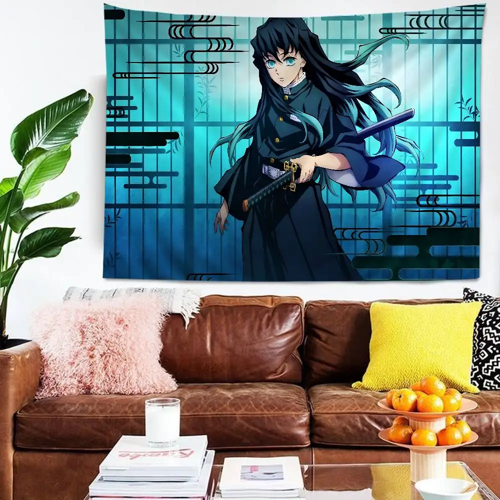 Muichiro Tokito Anime Tapestry Art Printing Art Science Fiction Room Home Decor Wall Art Decor