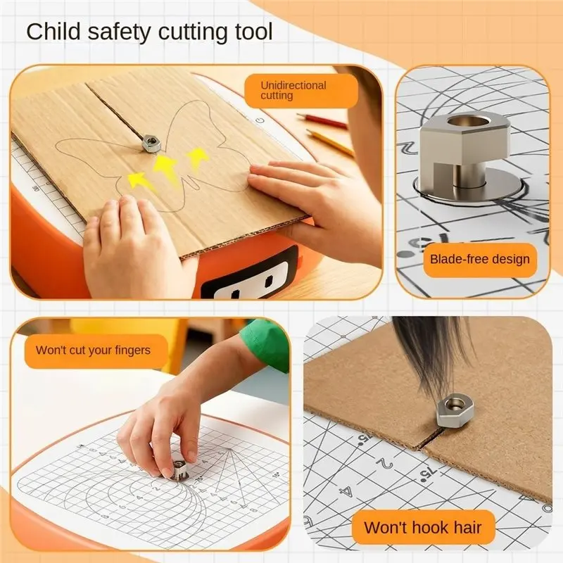 75STO-For Kids Nosharp Blades Cardboard Cutter Tool, Kid-Safe Electric Cardboard Cutter For School Projects DIY Building US Plug