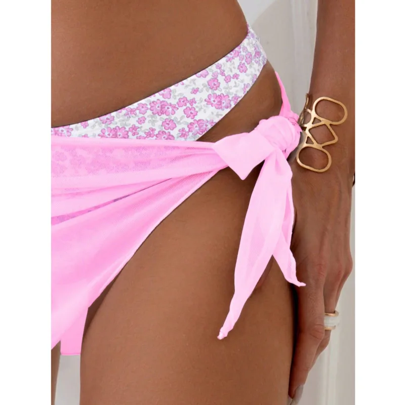 Rosa Sexy 3Pcs Bikinis Set Weiblichen Badeanzug Frauen Drei-Stück Bademode Strand Schwimmen Tragen Badeanzüge Brasilianische Bikini pool Badende