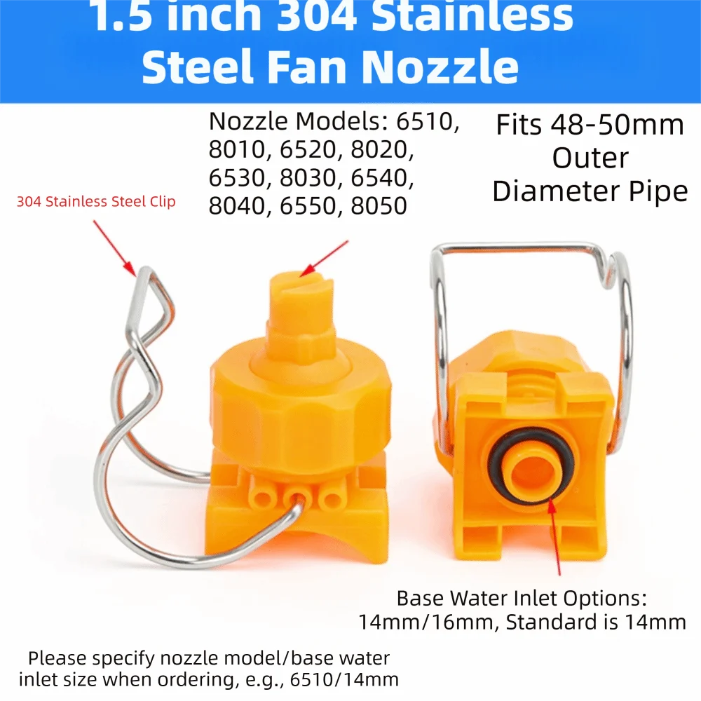 Wear Resistant Fan Spray Nozzle Adjustable Conical Sprinkler Head Metal Clip Plastic Nozzle Plastic Atomizing Cone