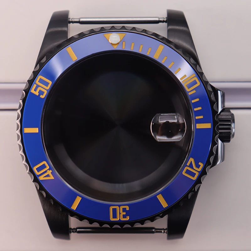 40mm Black PVD Watch Case For Submariner NH35 NH36 NH34 NH38 ETA 2824 PT5000 Miyota 8215 Movement Sapphire Glass 200M Waterproof - view 5
