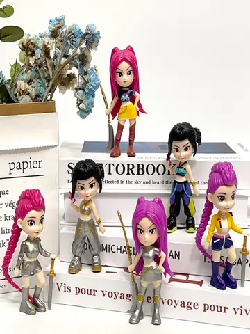 6pcs/Set Kpop Demon Hunters Figure Toy Cartoon Rumi/Mira/Zoey Action Figure PVC Desktop Decoration Model Doll Toy Fans Gift