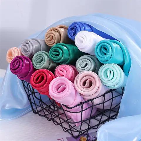 Liquid Glossy Organza Tulle Crystal Silky Fabric Wedding Evening Stage Costume Decorative Designer Material Sewing Accessories