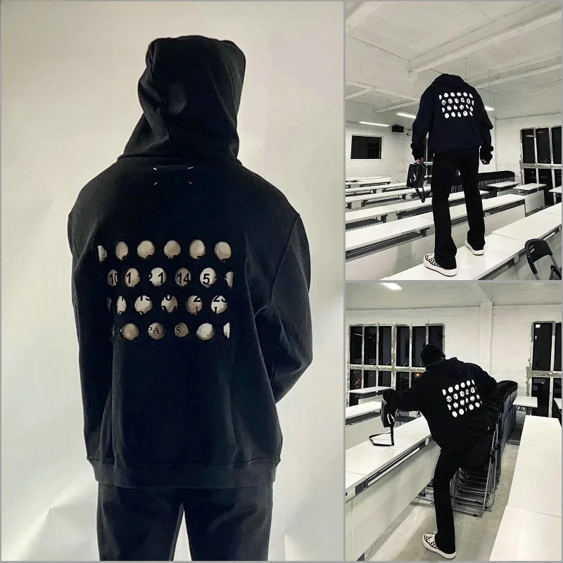 

Толстовка с вырезами для пар, женская и мужская, весенняя, брендовая, с круглым вырезом, с номером, верхняя одежда