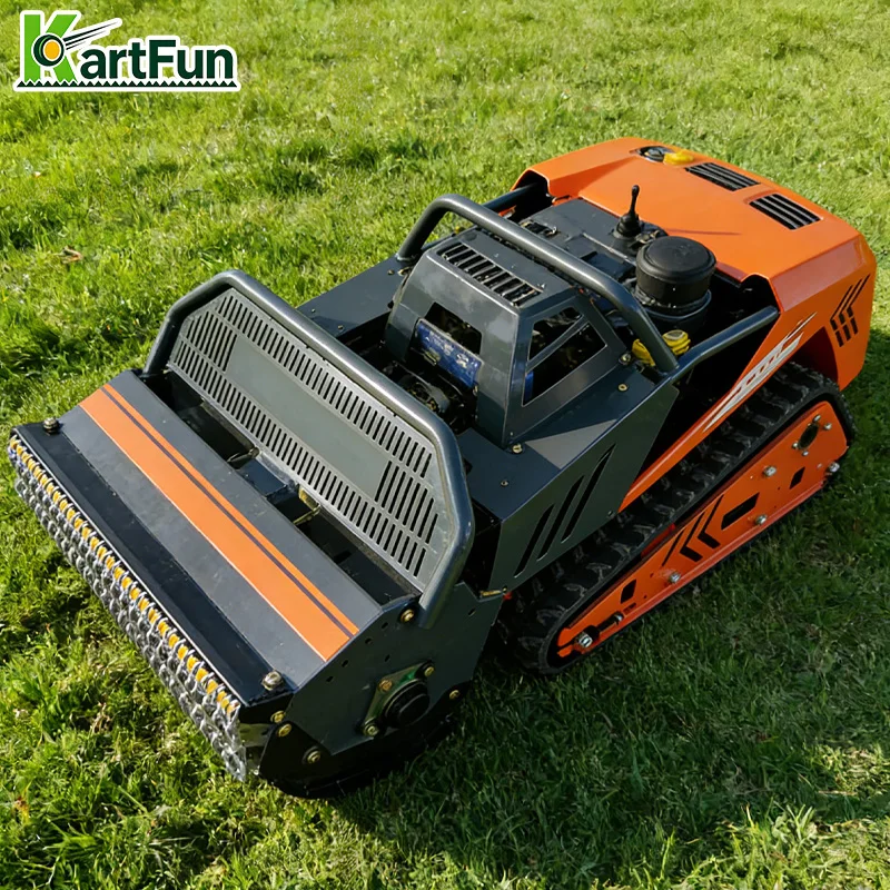 Safe Operation Remote Control Lawn Mower 196cc 800mm Cutting Size Lightweight Portable RC Mower for Family Garden Daily Use