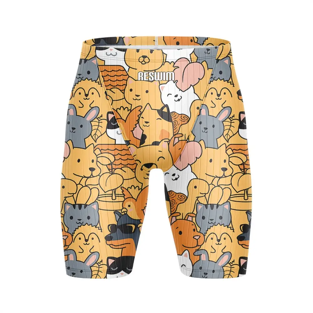 New Summer Cartoon Swimming Trunks Men's Swim Tights Jammers Swimsuit Elastic Shorts Outdoor Sports Beach Surfing Swim Pants