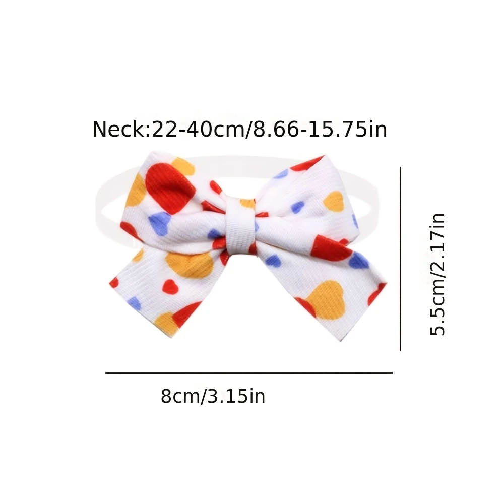 30PCS Sweet Heart Pattern Pet Bow Collar – Adjustable Cute Dog Bow Ties Accessory for Maltese, Yorkie & Small Pet Daily Wear - view 2