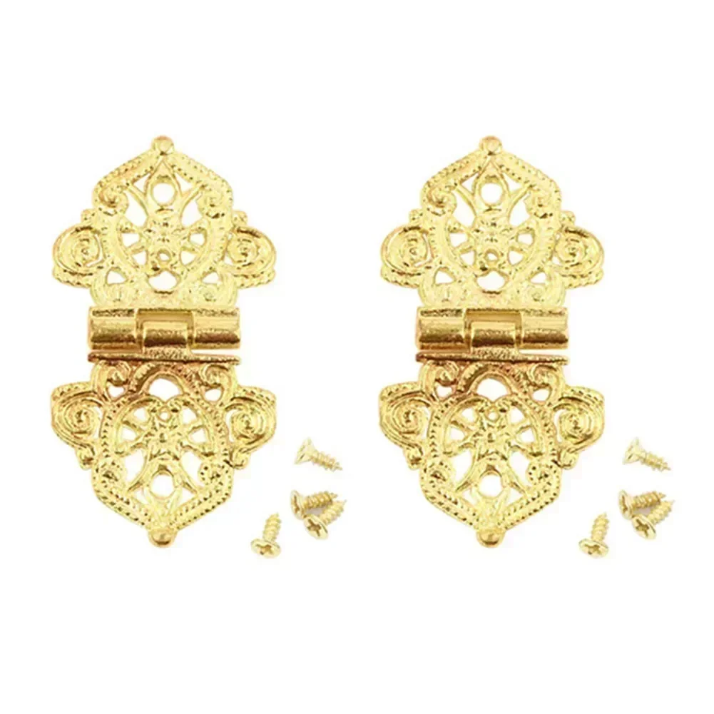 Zinc Alloy Hinges 53x28mm Hinges，53*28mm Wood 10Pcs Box Furniture Gold Hardware Antique Antique Bronze Hinges Kit