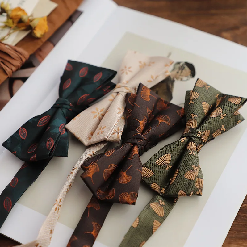 Unique Vintage Gentleman Jacquard Bow Tie Korean Style Formal Bowknot Suit Accessory For Groom Groomsmen Wedding Banquet Party