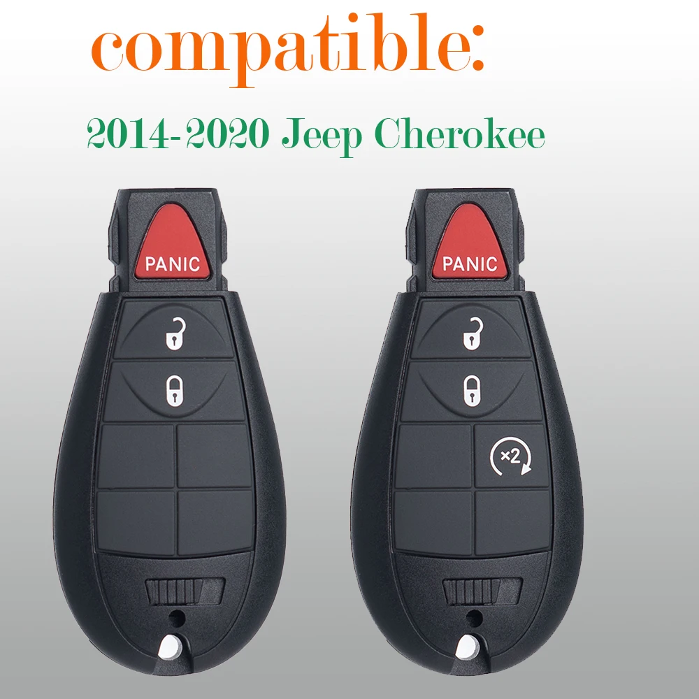 Picture 3: 2PCS for 2014 2015 2016 2017 2018 2019 2020 2021 Jeep Cherokee Remote key fob  GQ4-53T 68105083 Chip: 4A