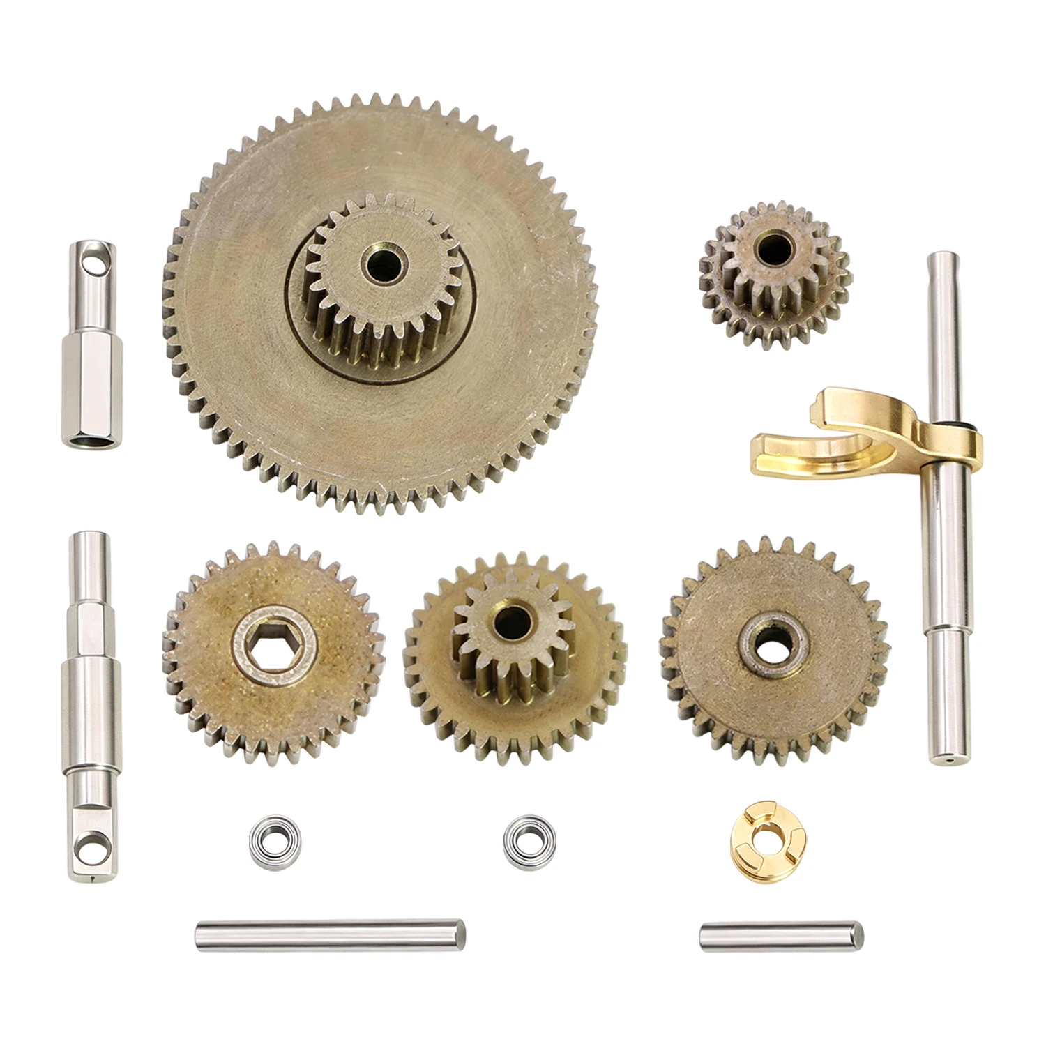 Metal Complete Transmission Gearbox Gears Set, RC Upgrade Spare Parts Fit 1/18 MJX H18P HYPER GO Remote Control Car - view 5