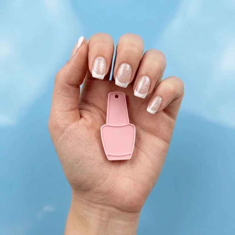 1Pc New Pink Open-Lid Can Dispenser, Nail Protection Can Opener With Anti-Lost Keyring, Portable Creative Keychain Pendant For C