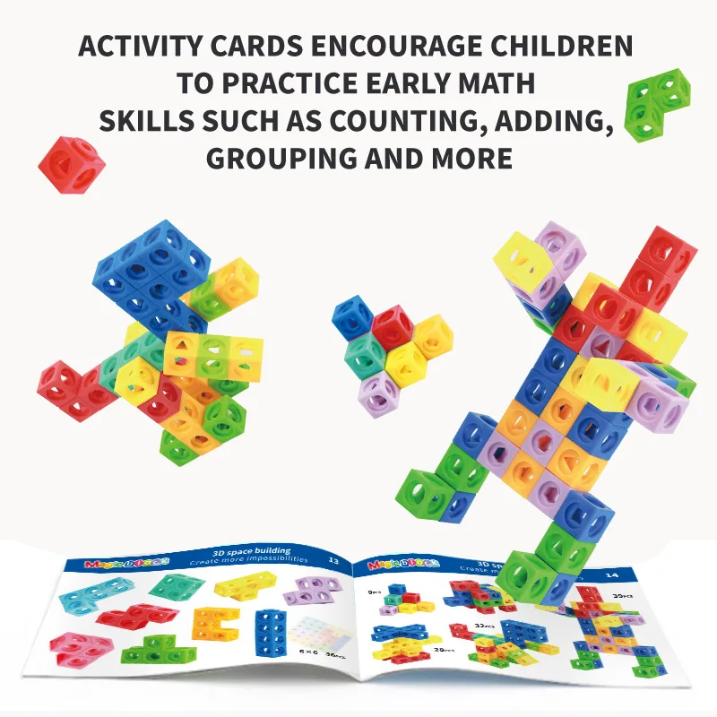 Digital Building Blocks 1-10 Mathematical Connection Cube Set 100PCS Learning Numbers and Children's Education Toys