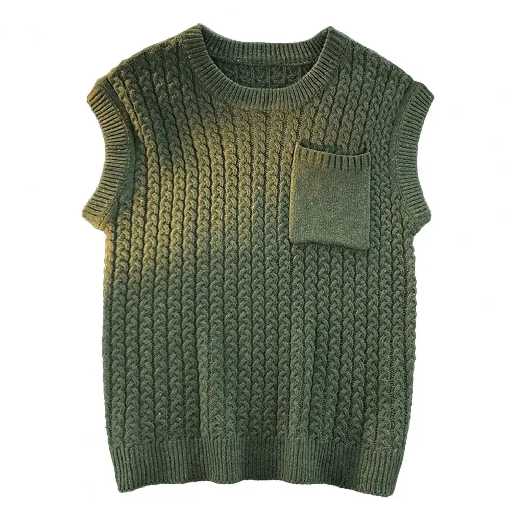 Chic Sweater Vest Knitwear Men Sweater Vest Loose Anti-pilling Pullover Winter Sweater Vest  Keep Warm