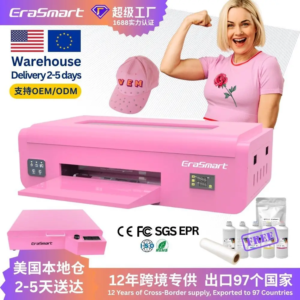 

EraSmart Футболка с белыми чернилами, цифровая печатная машина A3DTF, текстильная холщовая сумка, теплопередающий принтер