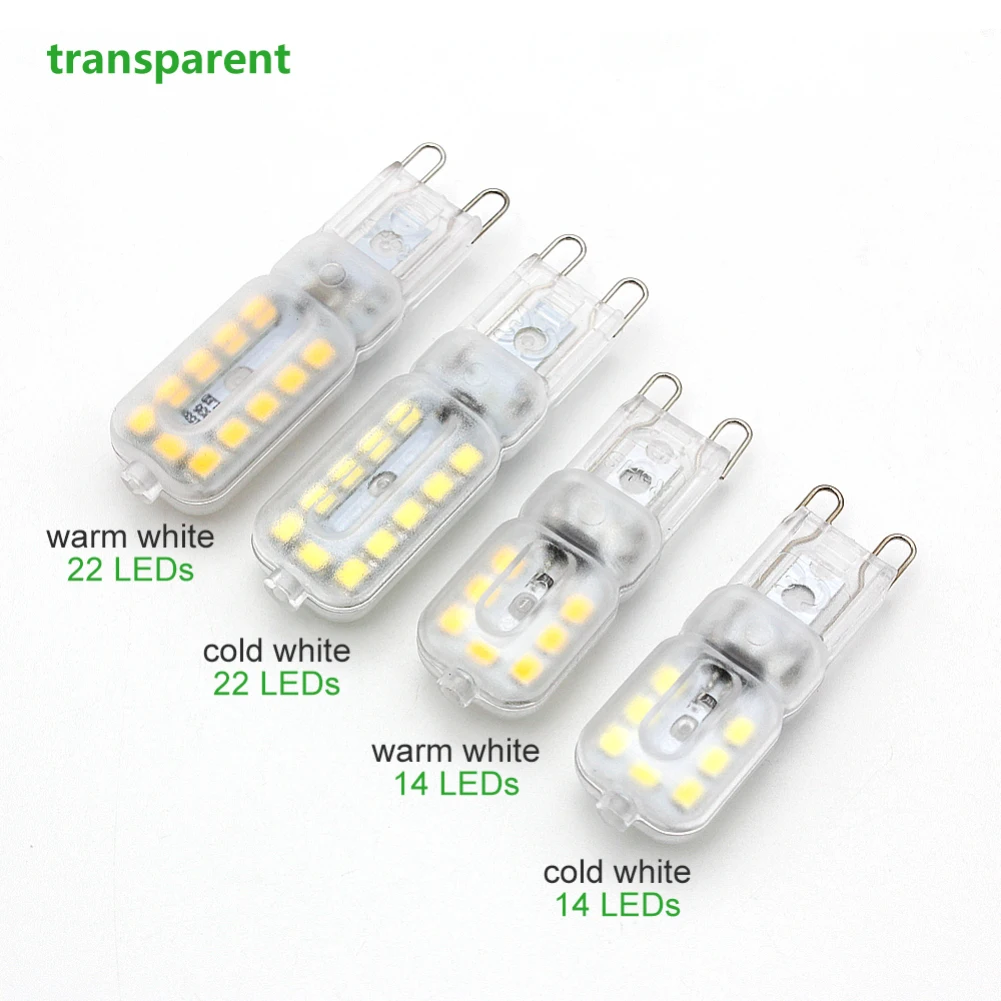 Светодиодная лампочка G9 с регулируемой яркостью, светодиодная лампочка G9 с цветовой температурой 6000-6500K, с углом освещения 360 градусов, светодиодная лампочка с регулируемой яркостью