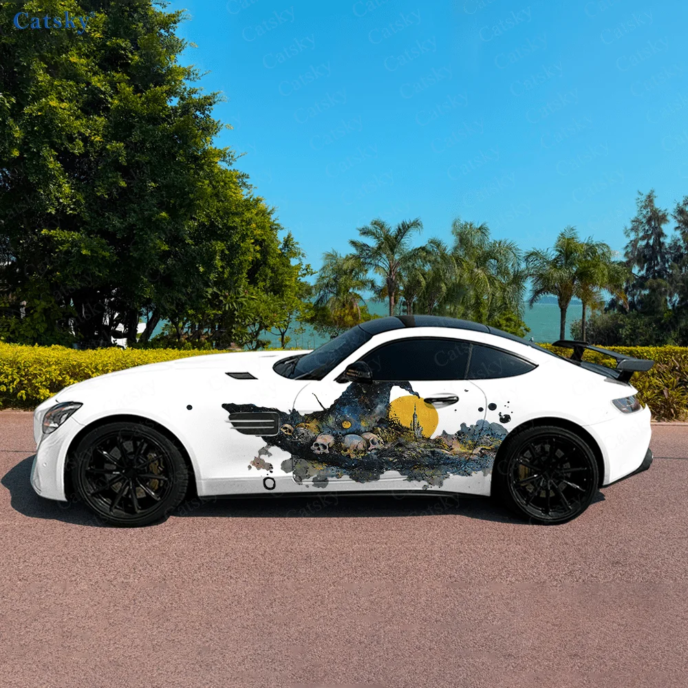 

Magical Cap Skulls Starry Sky Car Vinyl Wraps Decal Selfadhesive PVC Sticker Suitable for Trucks SUV Decor Auto Accessories Gift