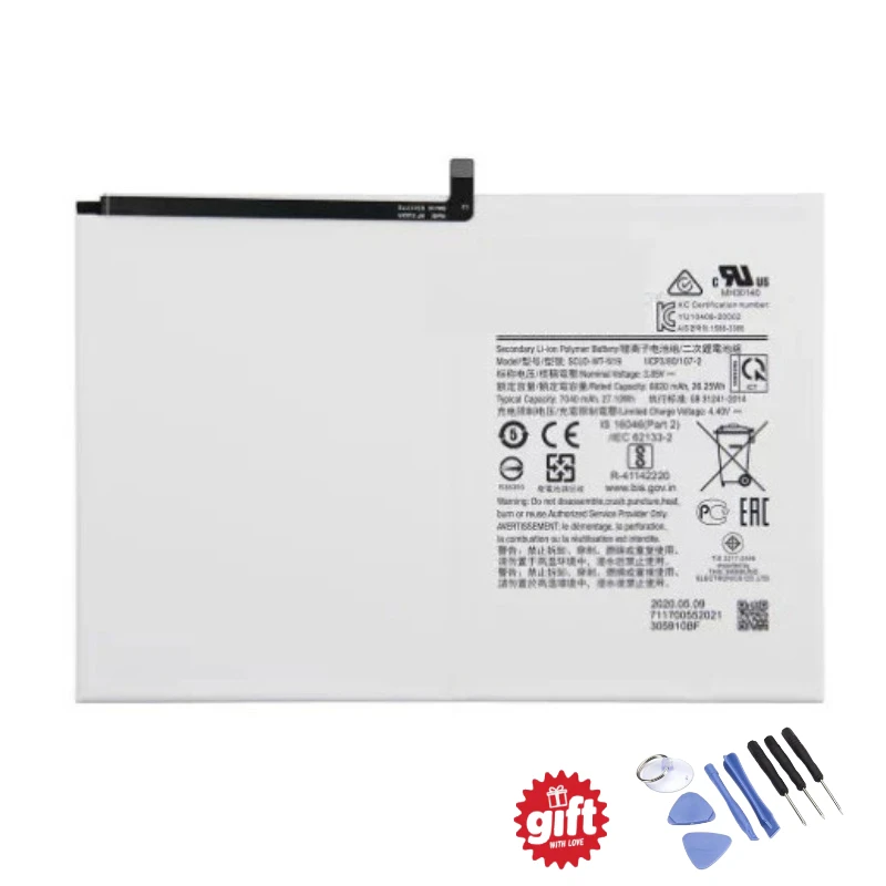 For Samsung Galaxy Tab A7 T500 T505C Tablet SCUD-WT-N19 3.85V 7040mAh Rechargeable Replacement Battery With Free Tools