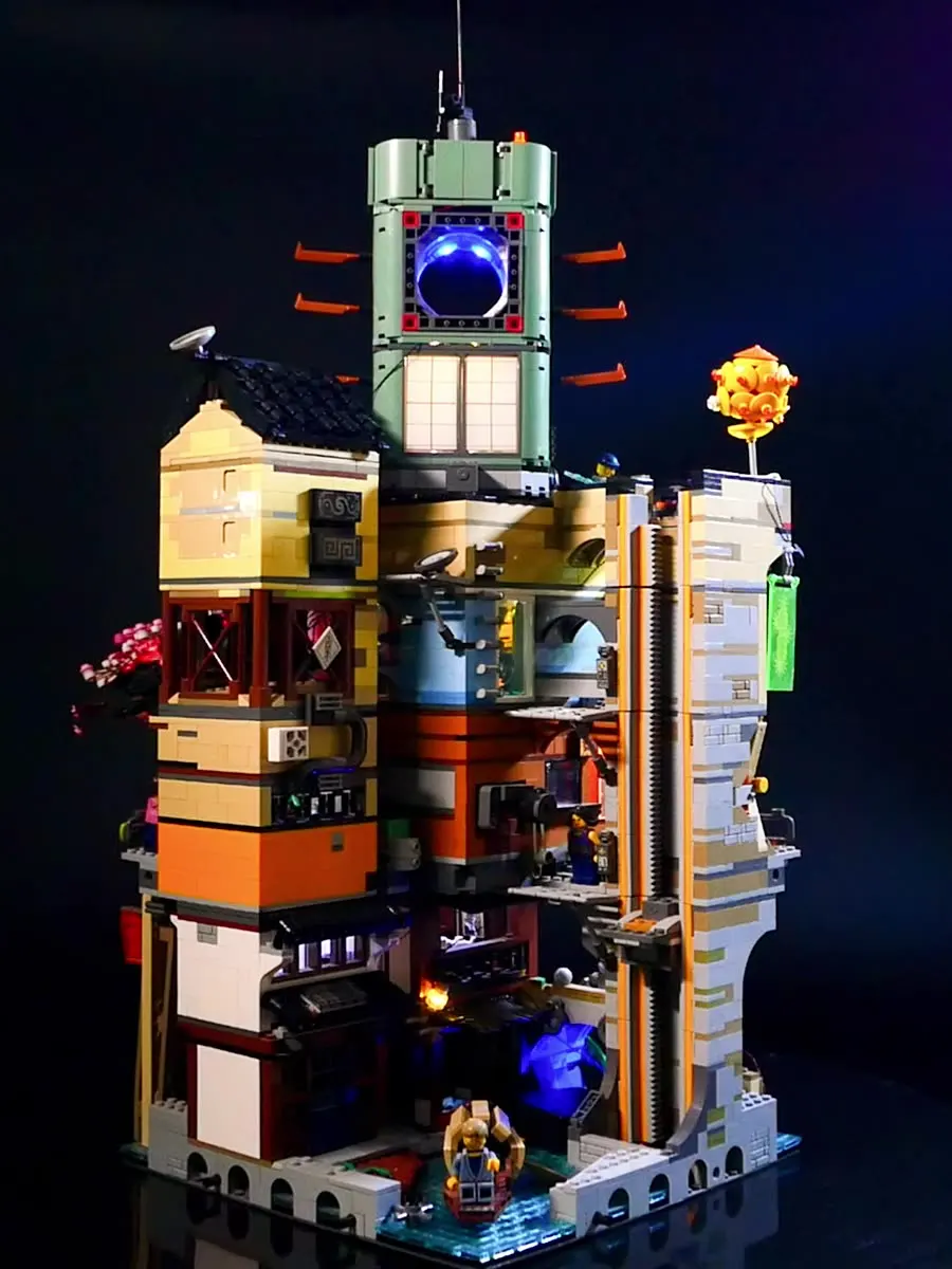 مجموعة إضاءة LED لمصباح LEGO 70620 NINJAGO City المتوافق مع 06066 هدية ذاتية الصنع (لا تشمل مجموعات الطوب لبنات البناء مجموعات النموذج)