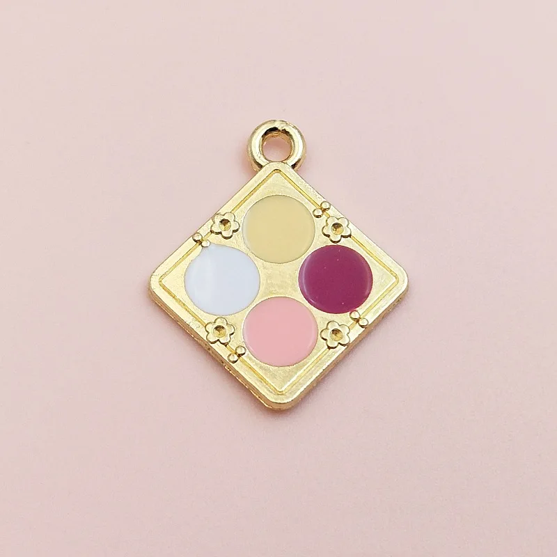 50pcs/lot pressed powder pendant alloy enamel DIY accessories of necklace bracelet headdress