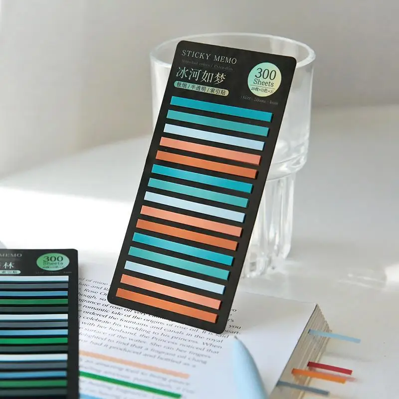 Rainbow Color Index Memo Pad, Sticky Notes, Paper Sticker, Notepad, Bookmark, Material Escolar, Papelaria Kawaii, Postou-o, 300 Folhas