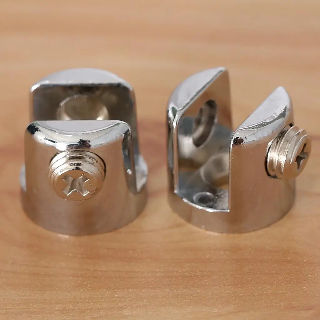 2개 원통형 조절식 유리 클램프 선반 지지대 - C