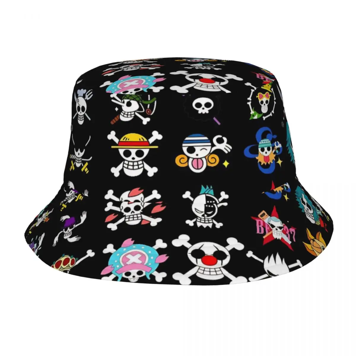 Unisex Bucket Hats One Piece Pirate Skull All Logos Beach Hatwear Outdoor Sport Fisherman Hats Boonie Hat Birthday Gift Idea