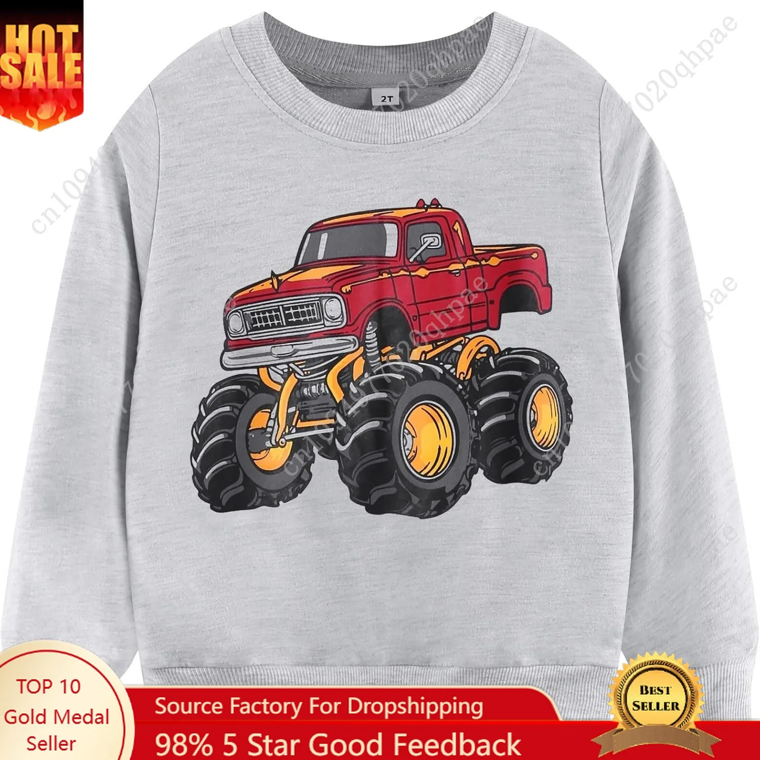 

Boys Cotton Sweatshirts Crewneck Long Sleeve Pullover Toddler Winter Warm Sweater Tops 2-7T