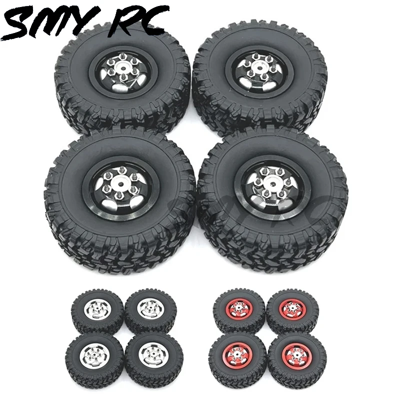 WPL C14 C24 C34 C44 C54 B14 B24 MN D90 MN99S MN78 MN82 4pcs 67mm Metal Wheel Rim Rubber Tire Tyre RC Car Upgrade Parts