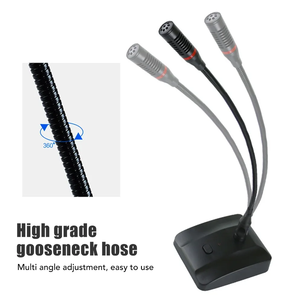 6.35mm Connector Gooseneck Condenser Microphone Cardioid Pattern Desktop Wired Microphone Podcast Condenser Mic For Broadcasting