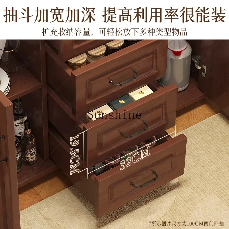 Home retro multi-pump large-capacity storage bedroom chest of drawers multi-function