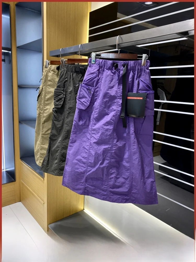 

Женская уличная легкая многоэтажная водонепроницаемая темно-сухая летняя рабочая одежда с разрезом, длинная юбка f Юбка-миди трапециевидной формы