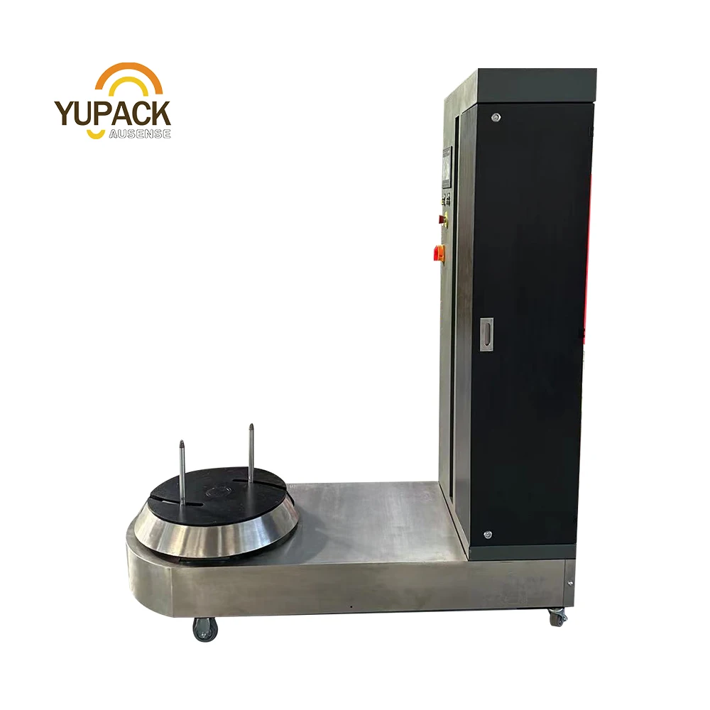 Commercial Airport Luggage Wrapping Machine with Scale - Secure & Weight-Verified Packaging