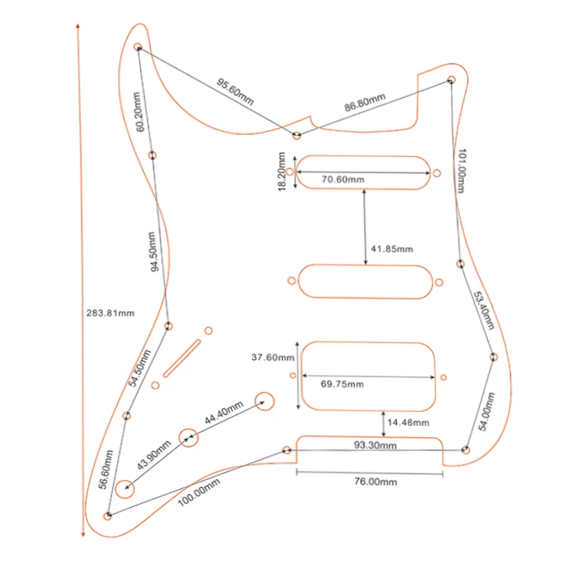 Гитарные детали-для США/Мехико Fd, для левшей Stratocaster, 72 \'11 винтовых отверстий, стандартный Humbucker Hss, пластина для защиты от царапин для