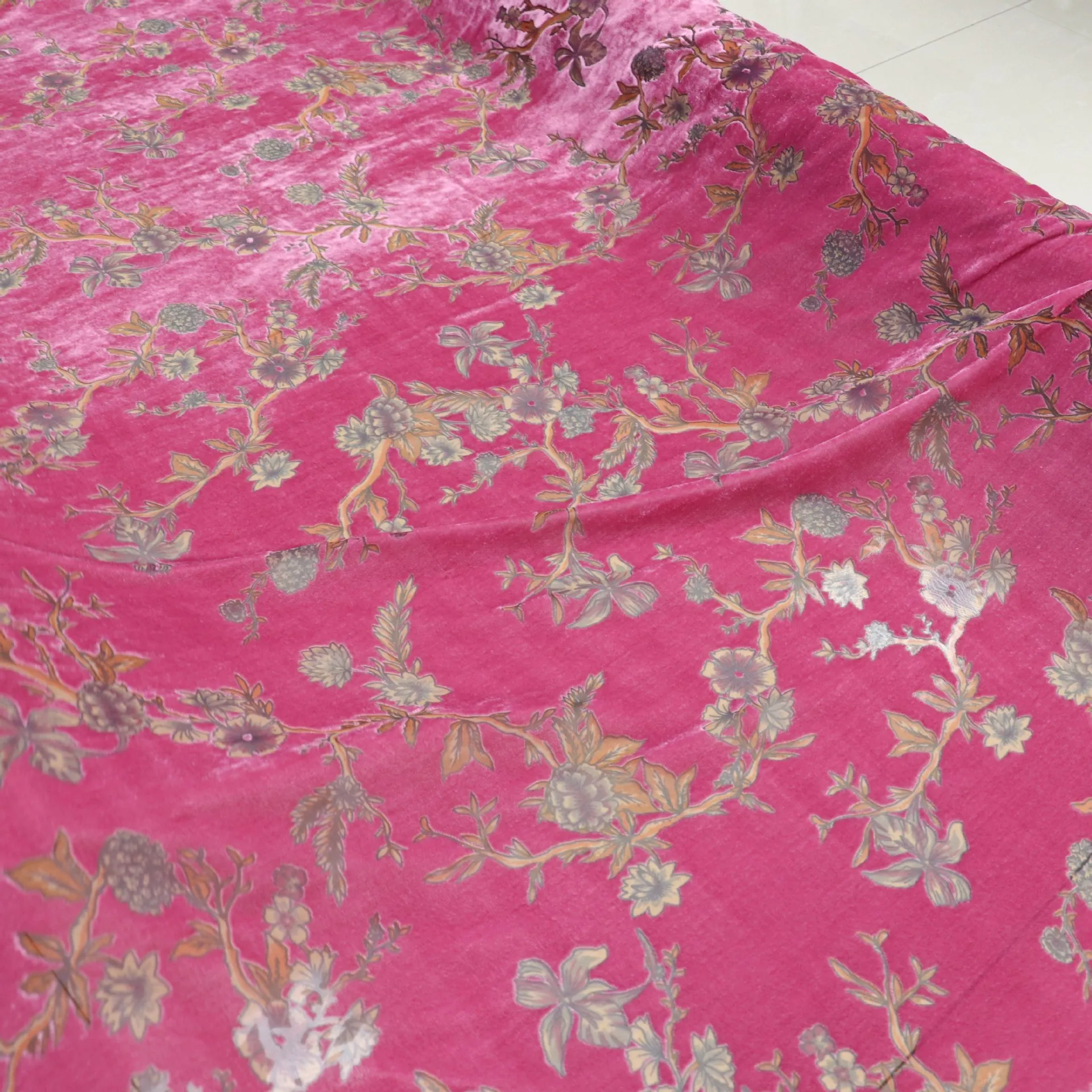 

7088 Woven Velvet Brocade Sticky Velvet Printed Burnt out Burnt Velvet Fabric Nightdress Cheongsam