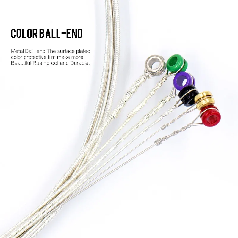 Corde per chitarra acustica Orphee Corde per chitarra avvolte placcate in argento con nucleo esagonale in acciaio al carbonio medio Accessori per parti di chitarra