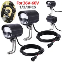 36V-60V E-Bike Horn Light Electric Scooter LED Headlight 5W Waterproof 2 in 1 Horn Lamp Motorcycle Bicycle Flashlight 1/2/3PCS