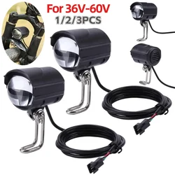 36V-60V E-Bike Horn Light Electric Scooter LED Headlight 5W Waterproof 2 in 1 Horn Lamp Motorcycle Bicycle Flashlight 1/2/3PCS