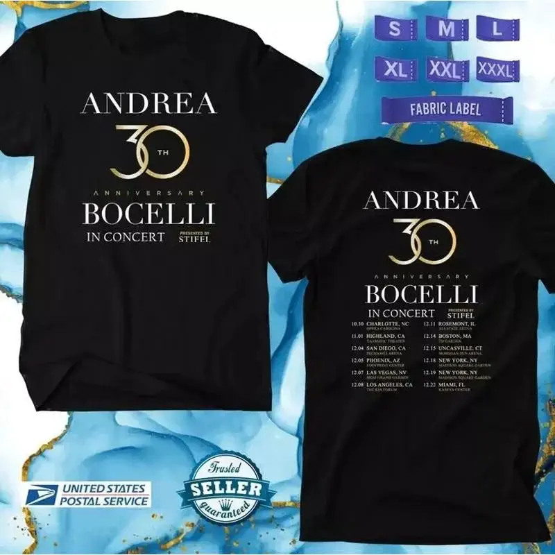 ANDREA BOCELLI 30TH ANNIVERSARY TOUR 2024, ANDREA BOCELLI TOUR, UNISEX TEE