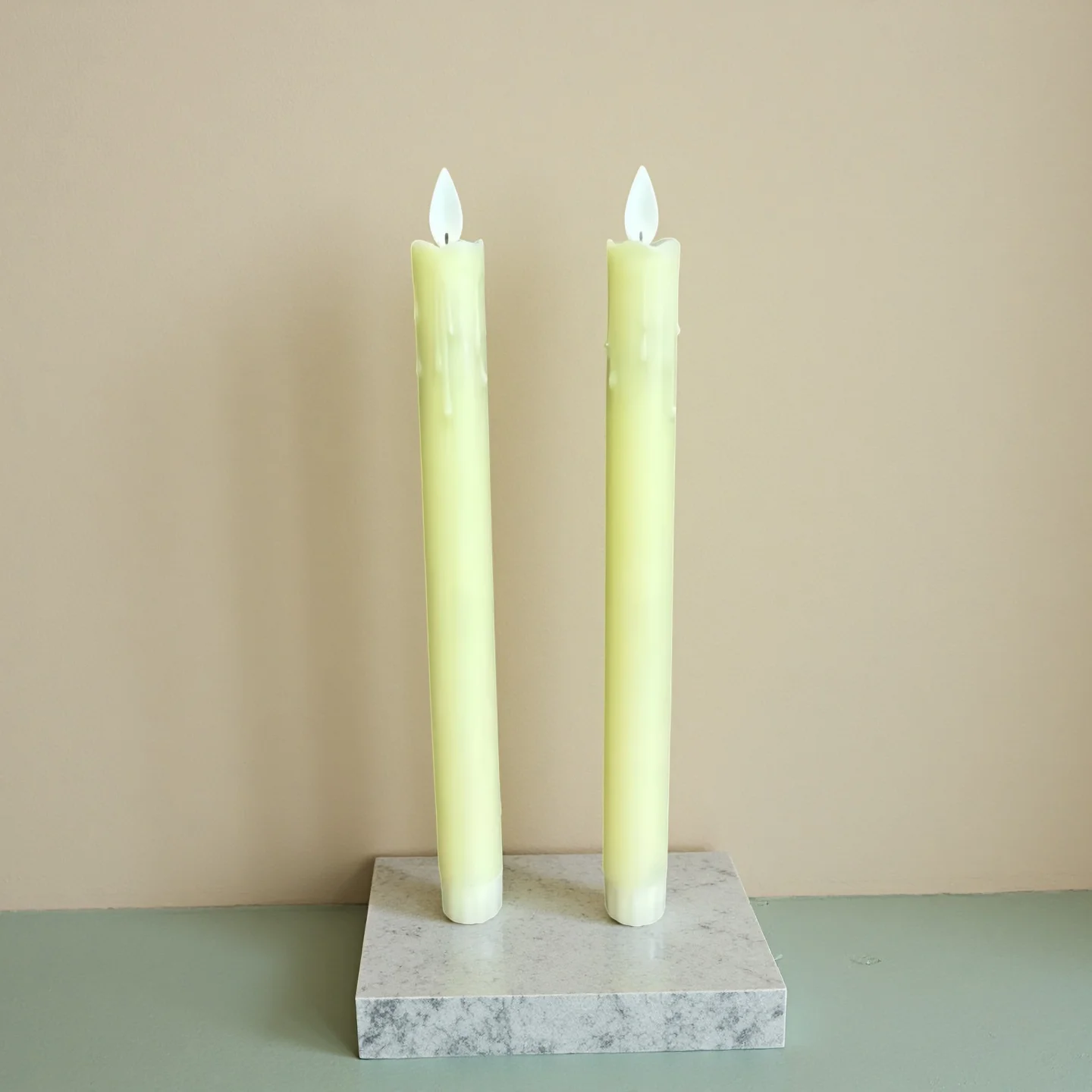 10“ Dancing wick swinging flame Led Taper bougie tealight Dipped Wax stick Candle Battery operated Candles Wedding table Decor