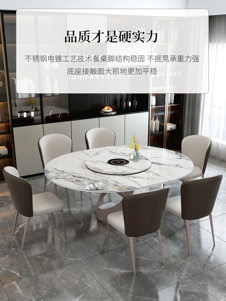 Household Small Apartment round Turntable Induction Cooker Folding Dining Table