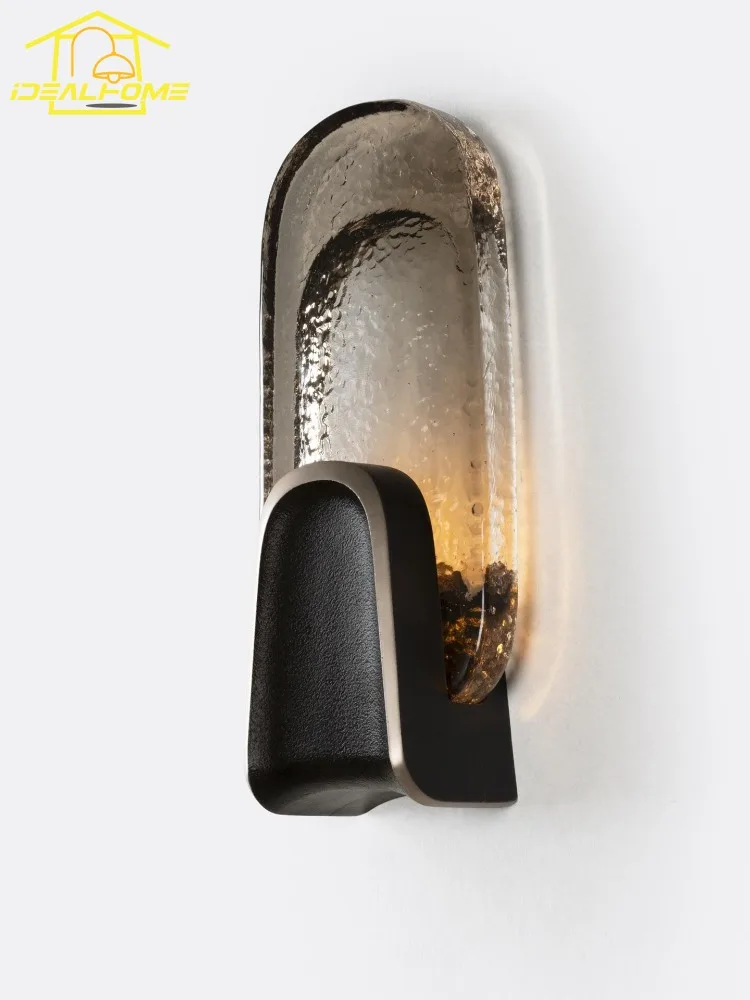 

Luxury Copper Glass Gold/black Wall Lamp Living Room LED E14 Modern Art Decorative Wall Mounted Background Stairs Aisle Bedside