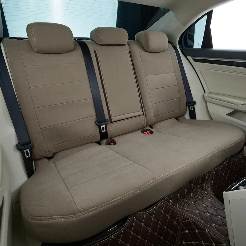 Custom Luxury beige leather Waterproof Universal 5pcs car seat covers for Lamando