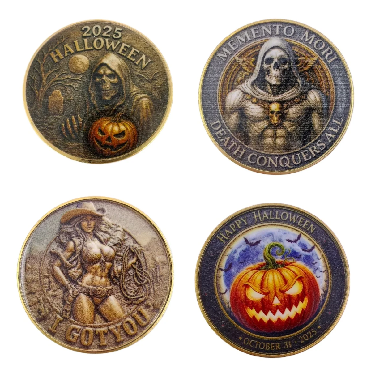 Halloween Commemorative Pumpkin Gold Coin Metal Craft | Collectible Souvenir Festival Gift for Collection Friends Gift-Giving