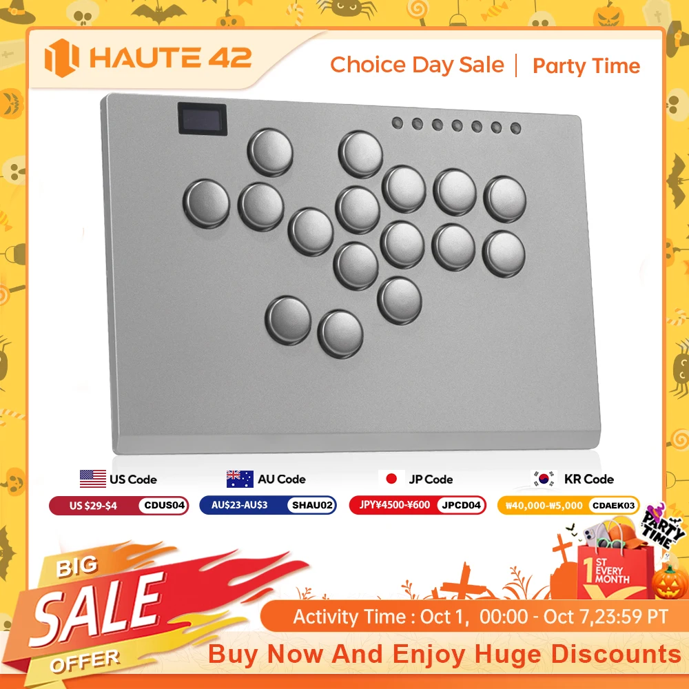 Alta42 liga de alumínio hitbox controlador sem alavanca stickless arcade vara para pc/ps4/ps5 hitbox combate arcade controlador