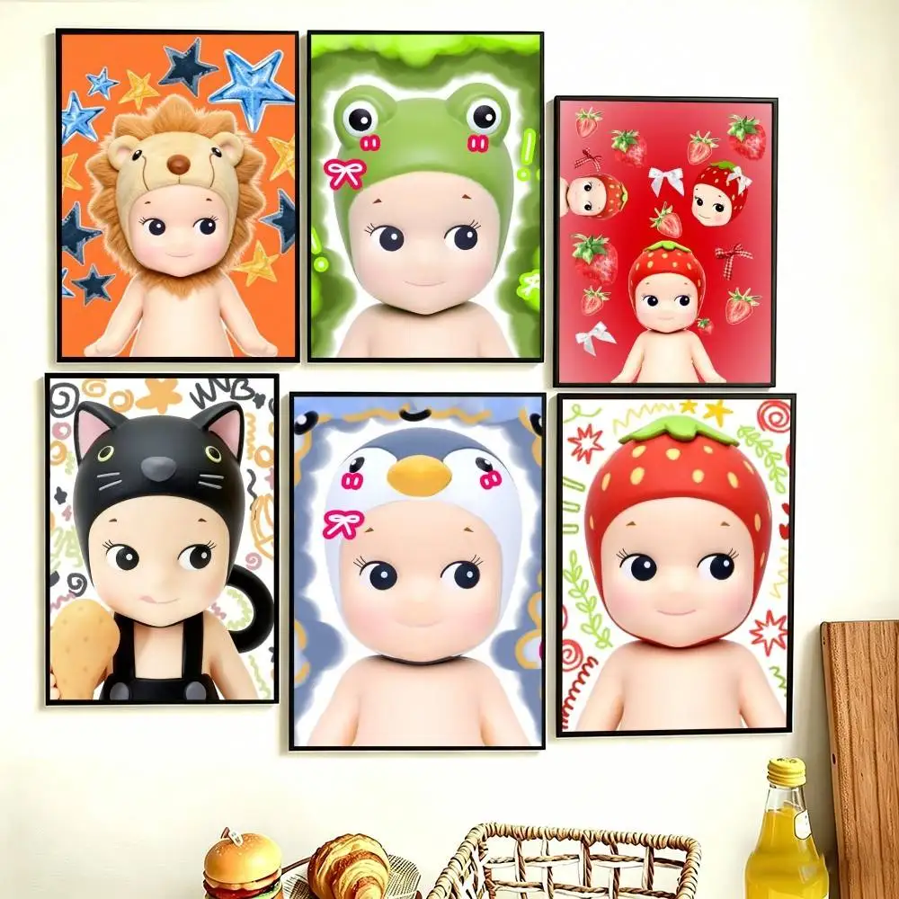 Lovely Sonny Angel Fruit Poster Perfect Space Sticker Self Adhesive for Office Home Theater Wall Art