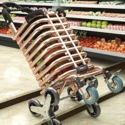 Vegetable Shopping Cart Household Portable Foldable Hand Cart Elderly Small Cart Supermarket Portable Shopping Carts