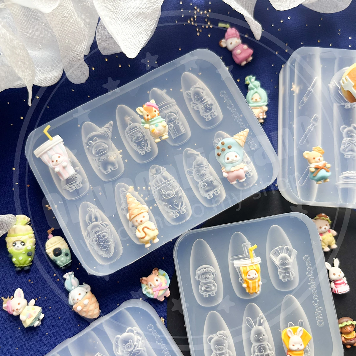 Super cute, animal-shaped transparent silicone molds for desserts, burgers, hot dogs, and ice cream. view 6