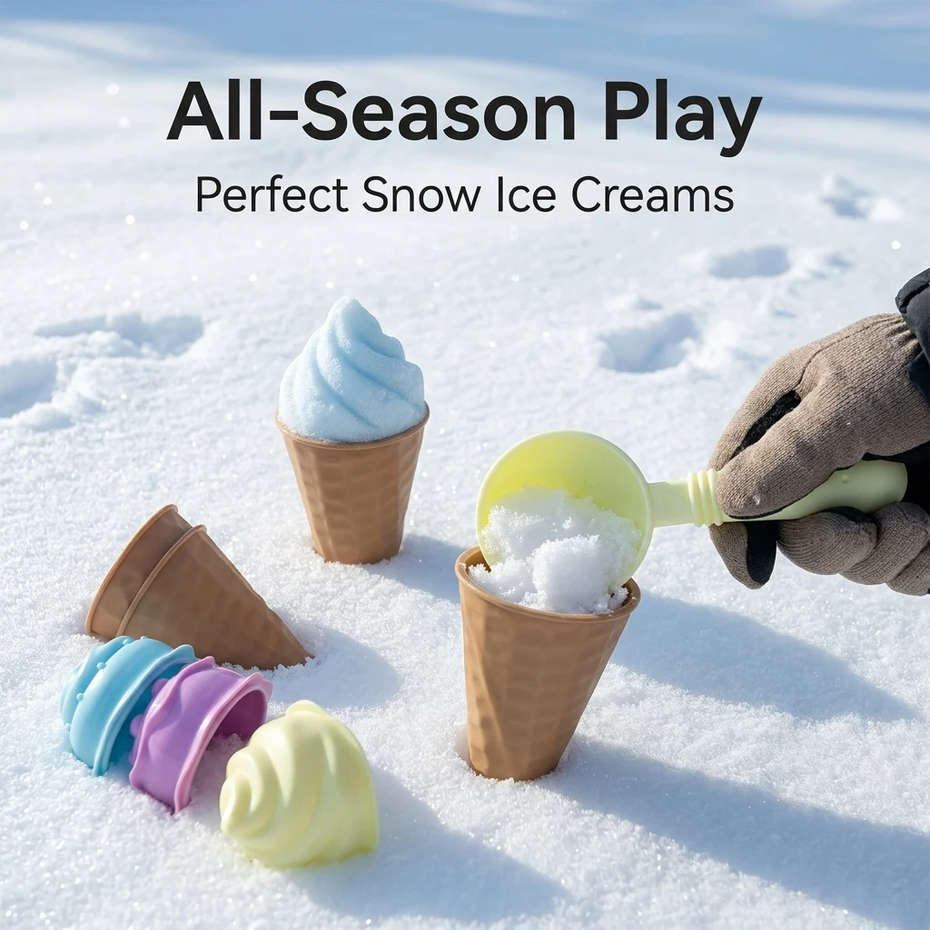 Children Beach Toys Play Sand Ice Cream Mold Snow Toys for Summer and Winter Digging Sand Tools Outdoor Games Birthday Gifts
